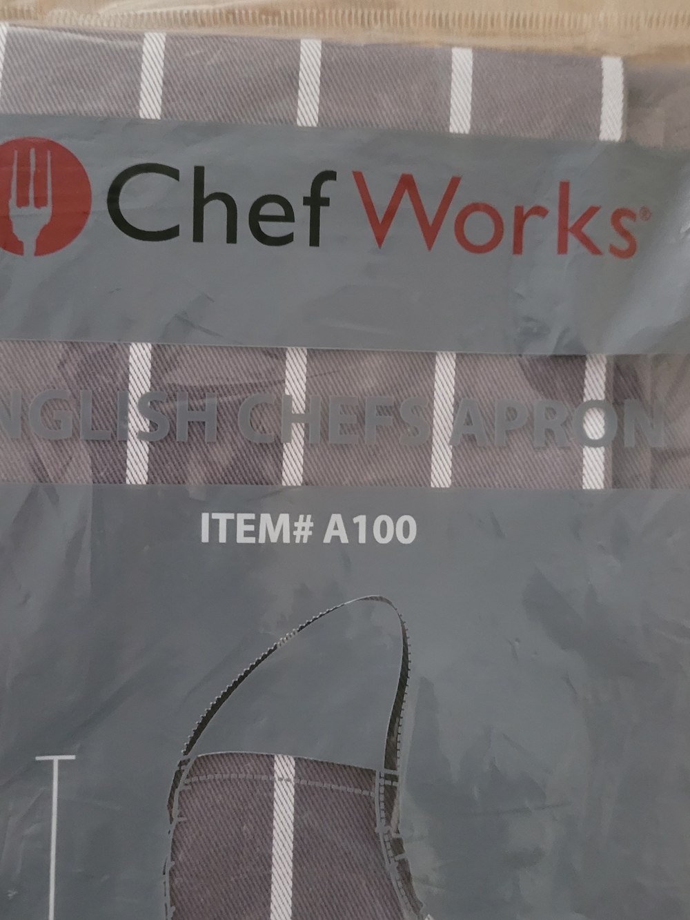 Chef Works Gray Stripe English Chef's Apron